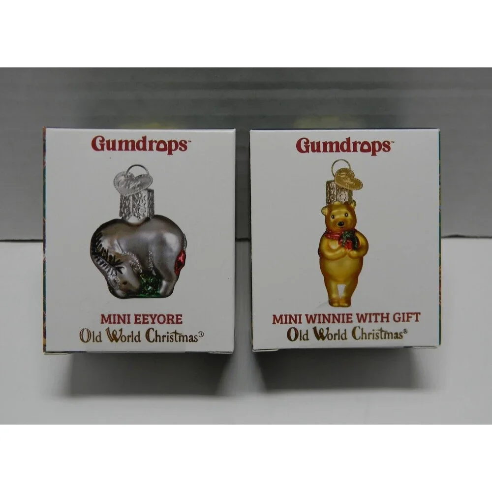 Old World Christmas Gumdrops Mini Winnie The Pooh and Eeyore Set of 2 NIB